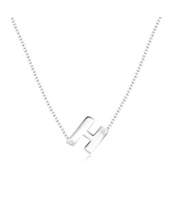 Silver Initial Letter Necklace H SPE-5548